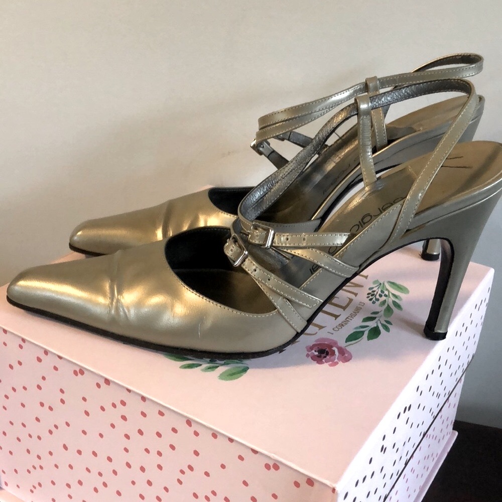 Sergio Rossi sling backs taupe color